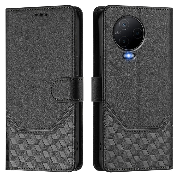 For Infinix Note 12 4G / Note 12 Pro 4G Honeycomb Embossing RFID Leather Phone Case