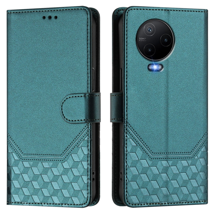 For Infinix Note 12 4G / Note 12 Pro 4G Honeycomb Embossing RFID Leather Phone Case
