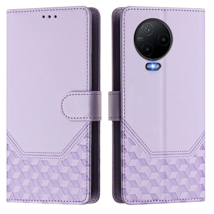 For Infinix Note 12 4G / Note 12 Pro 4G Honeycomb Embossing RFID Leather Phone Case