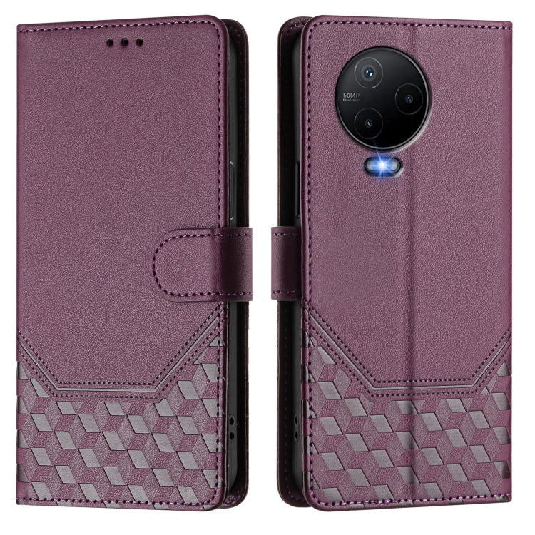 For Infinix Note 12 4G / Note 12 Pro 4G Honeycomb Embossing RFID Leather Phone Case