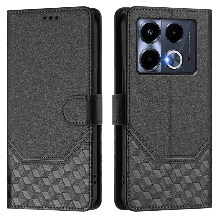 For Infinix Note 40 4G Honeycomb Embossing RFID Leather Phone Case