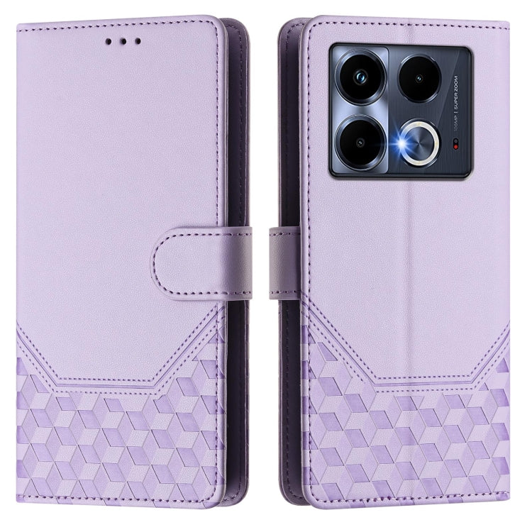 For Infinix Note 40 4G Honeycomb Embossing RFID Leather Phone Case