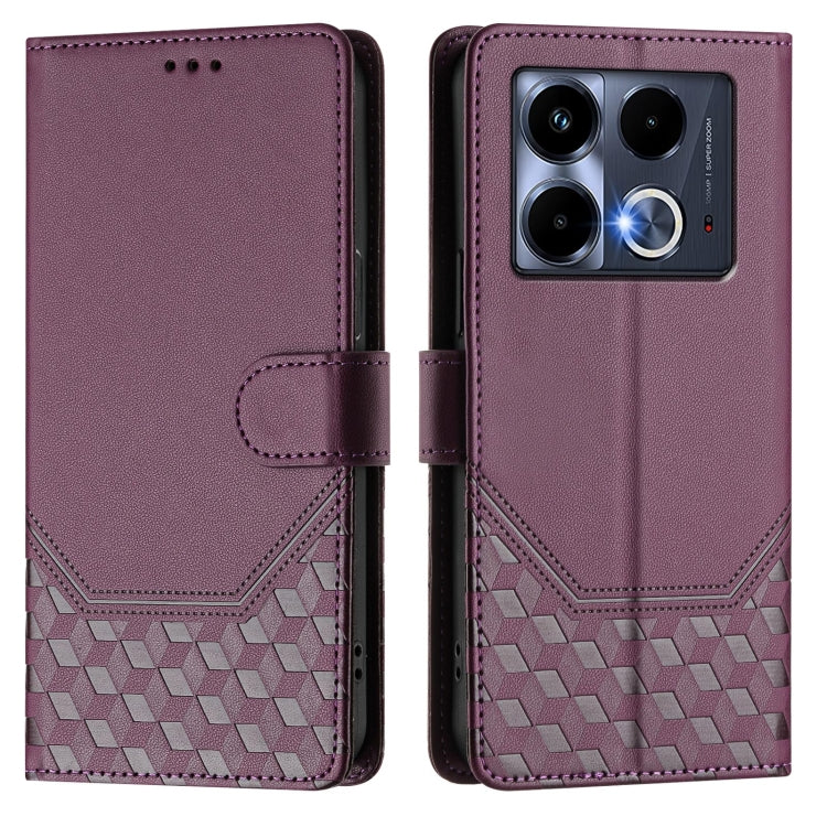 For Infinix Note 40 5G Honeycomb Embossing RFID Leather Phone Case