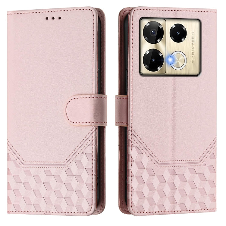 For Infinix Note 40 Pro 5G / 4G Honeycomb Embossing RFID Leather Phone Case