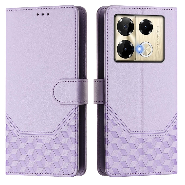 For Infinix Note 40 Pro 5G / 4G Honeycomb Embossing RFID Leather Phone Case