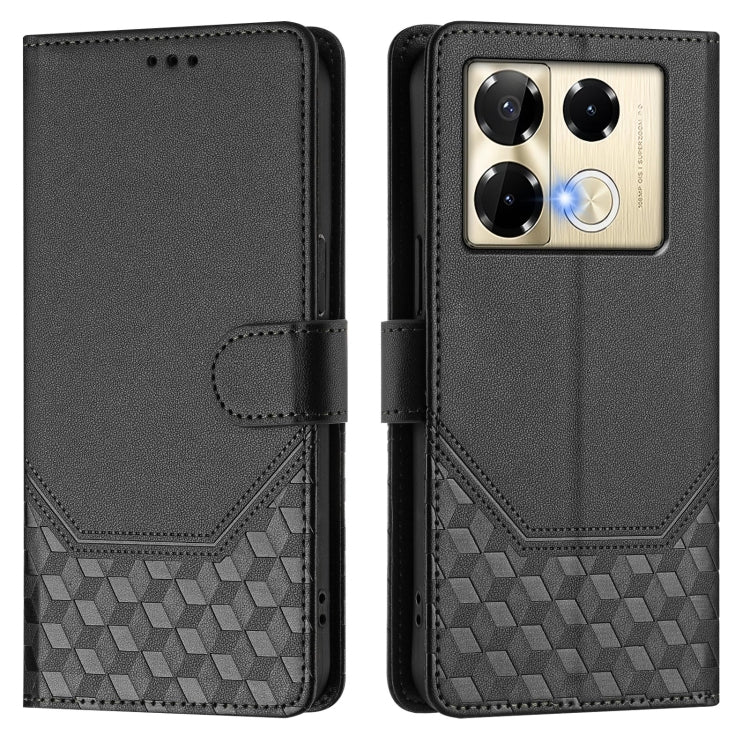 For Infinix Note 40 Pro+ 5G Honeycomb Embossing RFID Leather Phone Case