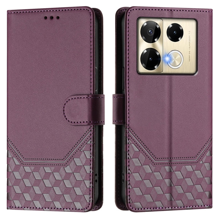 For Infinix Note 40 Pro+ 5G Honeycomb Embossing RFID Leather Phone Case