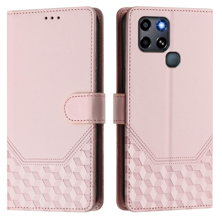For Infinix Smart 6 / 6 Plus / 6 HD Honeycomb Embossing RFID Leather Phone Case