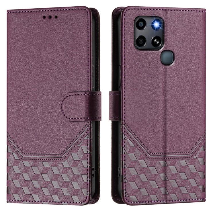 For Infinix Smart 6 / 6 Plus / 6 HD Honeycomb Embossing RFID Leather Phone Case
