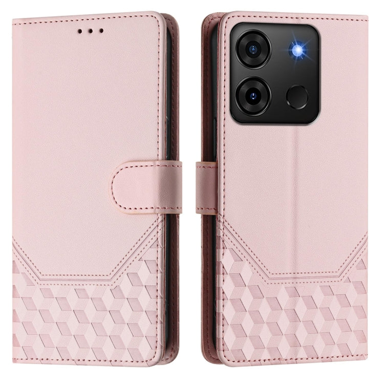 For Infinix Smart 7 Plus / 7 HD / 7 India Honeycomb Embossing RFID Leather Phone Case