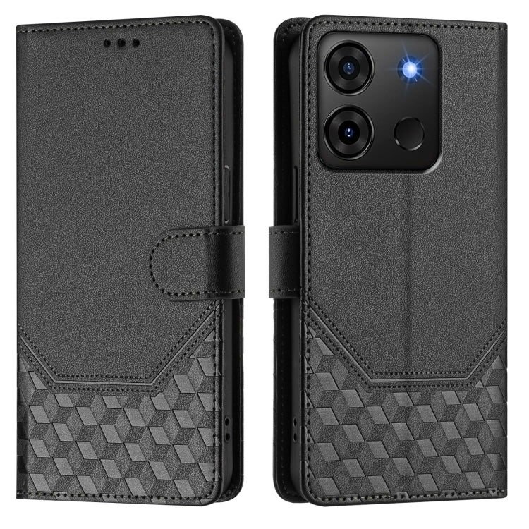 For Infinix Smart 7 Plus / 7 HD / 7 India Honeycomb Embossing RFID Leather Phone Case