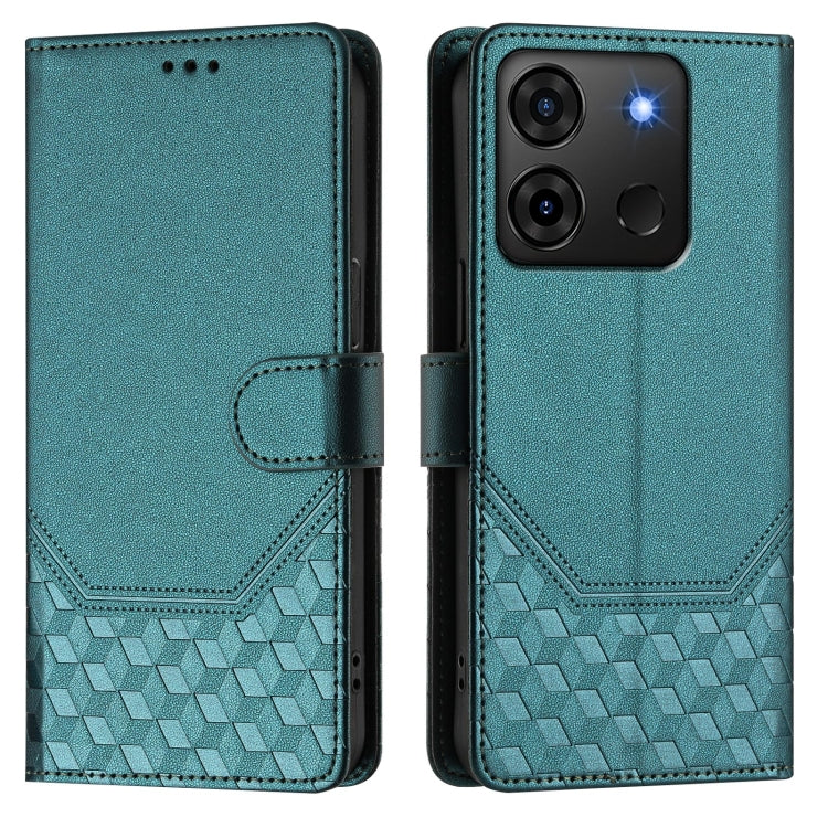 For Infinix Smart 7 Plus / 7 HD / 7 India Honeycomb Embossing RFID Leather Phone Case