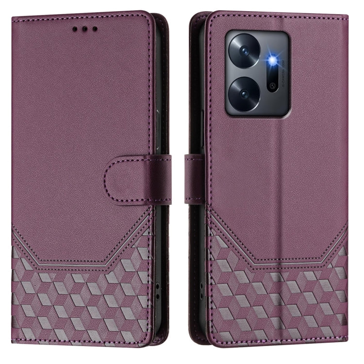 For Infinix Zero 20 Honeycomb Embossing RFID Leather Phone Case