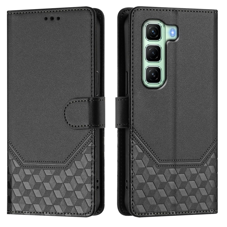 For Infinix Hot 50 4G Honeycomb Embossing RFID Leather Phone Case