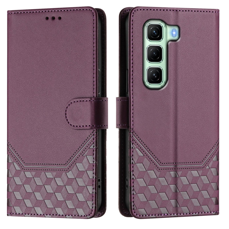 For Infinix Hot 50 4G Honeycomb Embossing RFID Leather Phone Case