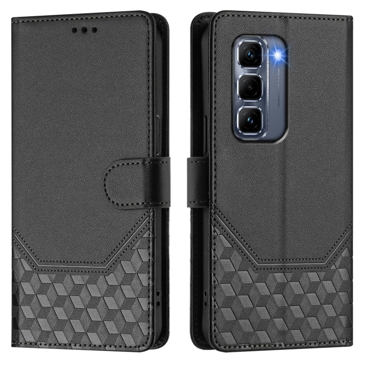 For Infinix Hot 50 Pro+ 4G Honeycomb Embossing RFID Leather Phone Case