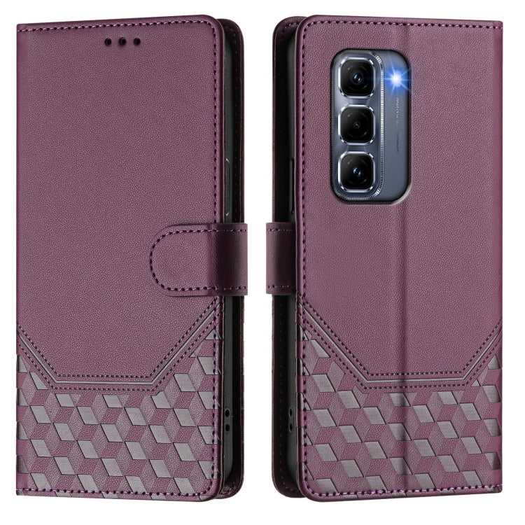 For Infinix Hot 50 Pro+ 4G Honeycomb Embossing RFID Leather Phone Case