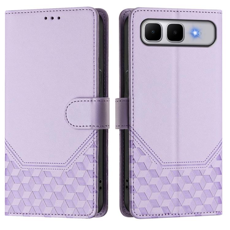 For Infinix Smart 10 Plus Honeycomb Embossing RFID Leather Phone Case