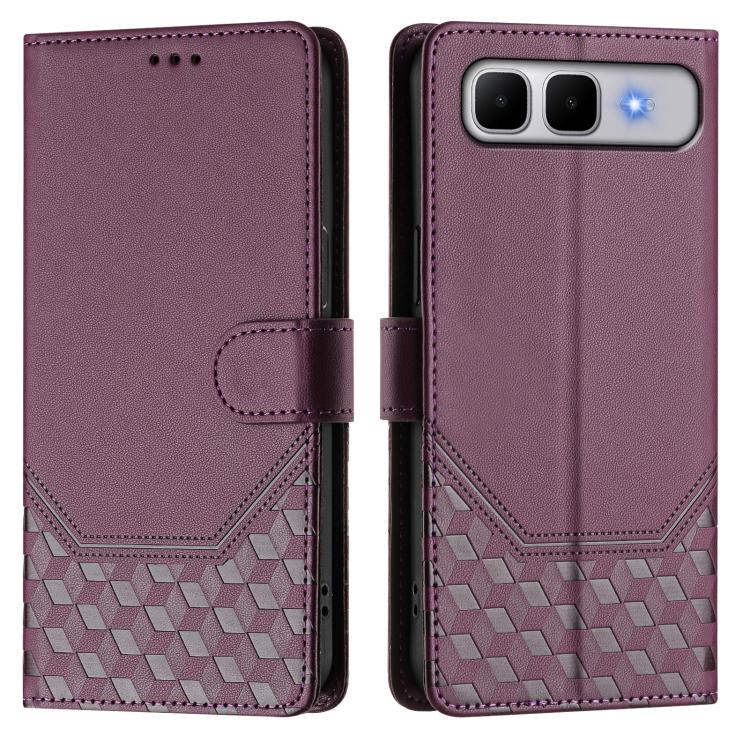 For Infinix Smart 10 Plus Honeycomb Embossing RFID Leather Phone Case