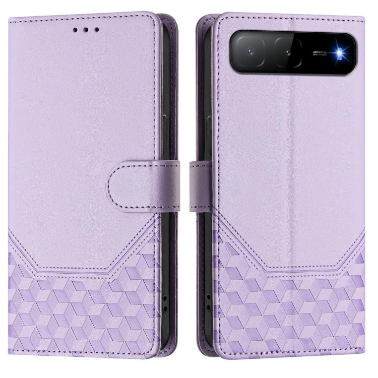 For Infinix Hot 60i 5G / Tecno Spark Go 5G Honeycomb Embossing RFID Leather Phone Case