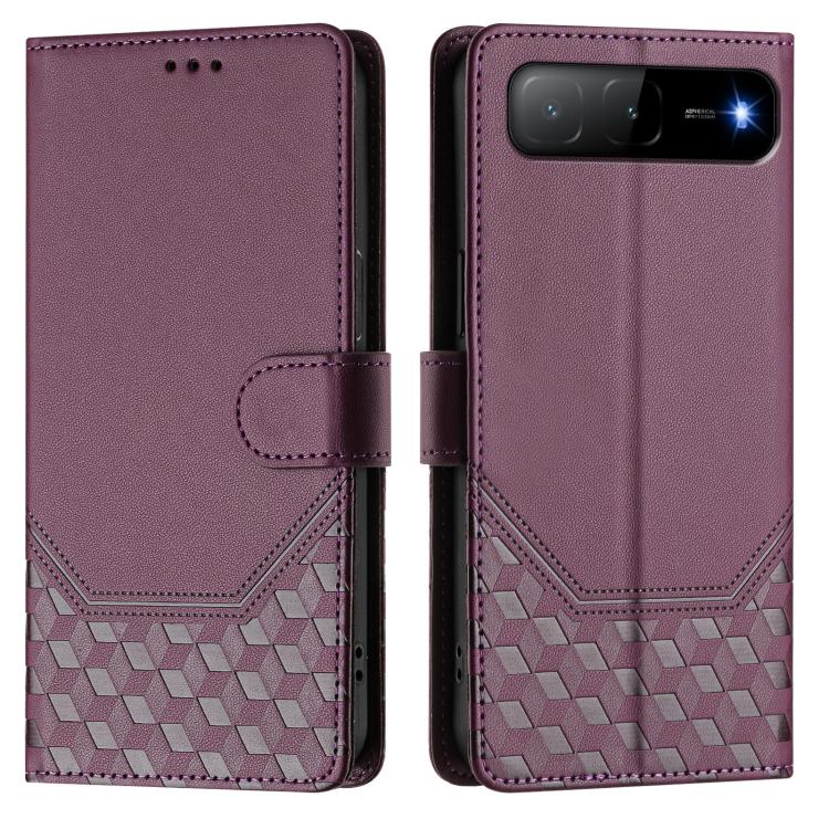 For Infinix Hot 60i 5G / Tecno Spark Go 5G Honeycomb Embossing RFID Leather Phone Case