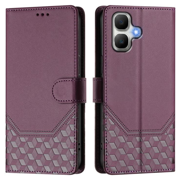 For Infinix Smart 20 4G / X6840 Honeycomb Embossing RFID Leather Phone Case