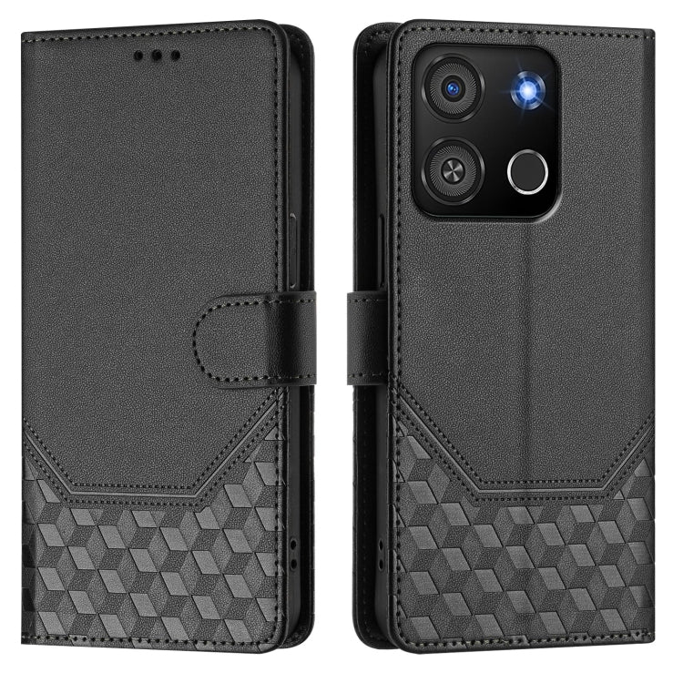 For itel A05s Honeycomb Embossing RFID Leather Phone Case