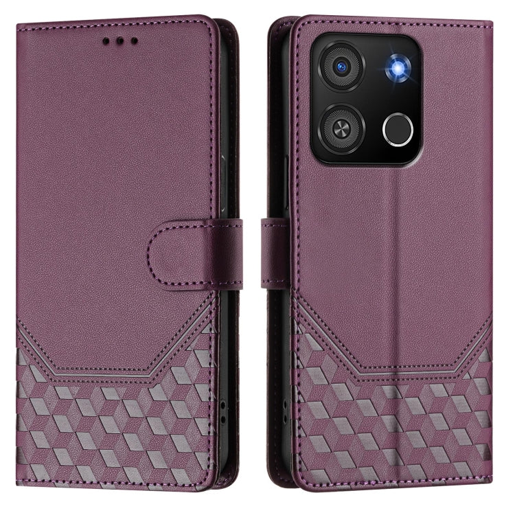 For itel A05s Honeycomb Embossing RFID Leather Phone Case
