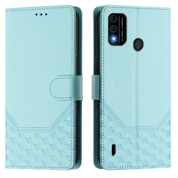 For itel A48 Honeycomb Embossing RFID Leather Phone Case