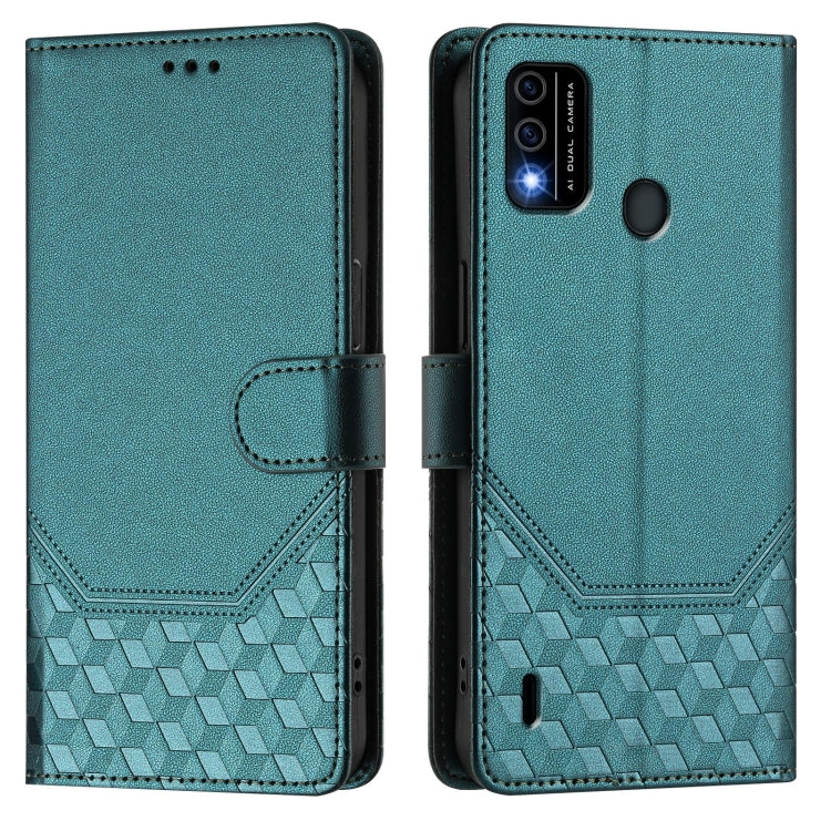 For itel A48 Honeycomb Embossing RFID Leather Phone Case