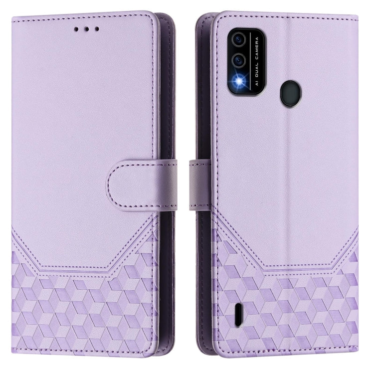 For itel A48 Honeycomb Embossing RFID Leather Phone Case