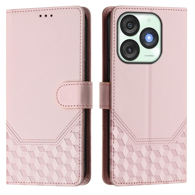 For itel A50 Honeycomb Embossing RFID Leather Phone Case