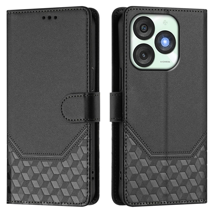 For itel A50 Honeycomb Embossing RFID Leather Phone Case