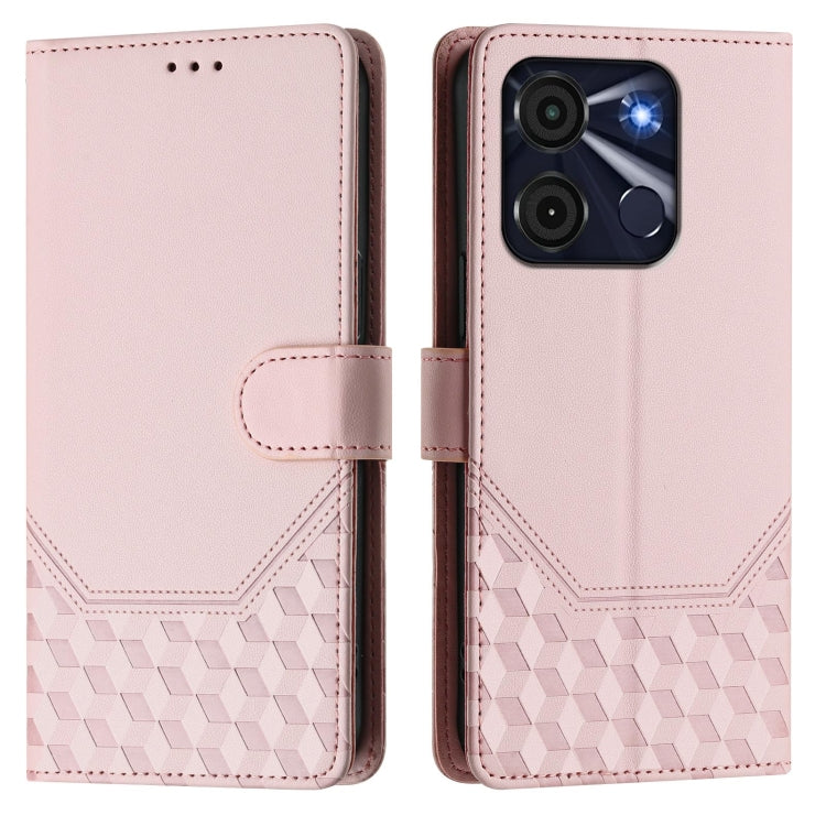 For itel A60 / A60s Honeycomb Embossing RFID Leather Phone Case