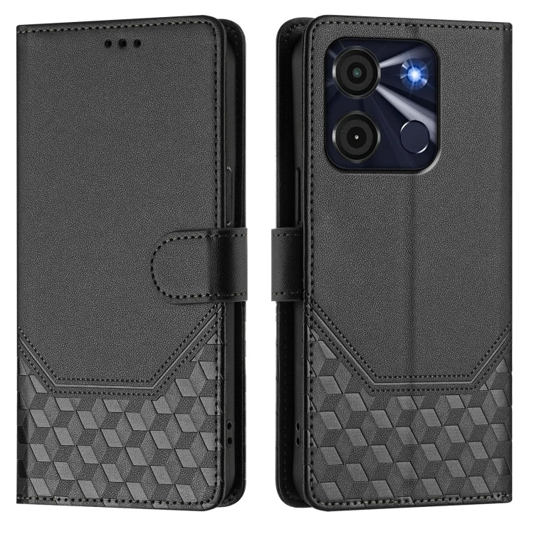 For itel A60 / A60s Honeycomb Embossing RFID Leather Phone Case