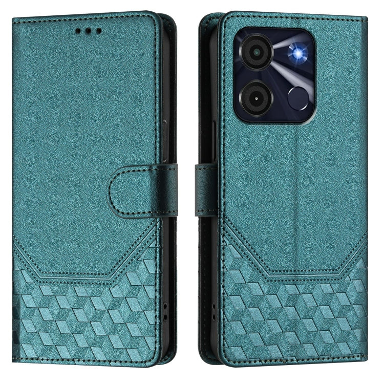 For itel A60 / A60s Honeycomb Embossing RFID Leather Phone Case