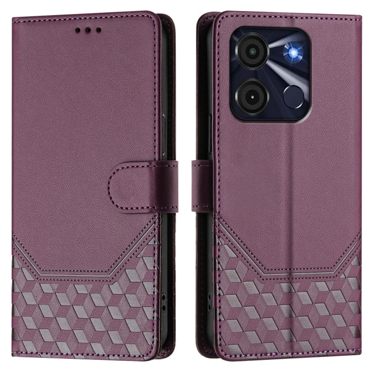 For itel A60 / A60s Honeycomb Embossing RFID Leather Phone Case