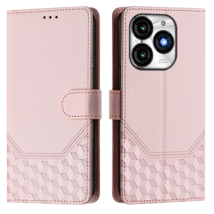 For itel A70 Honeycomb Embossing RFID Leather Phone Case