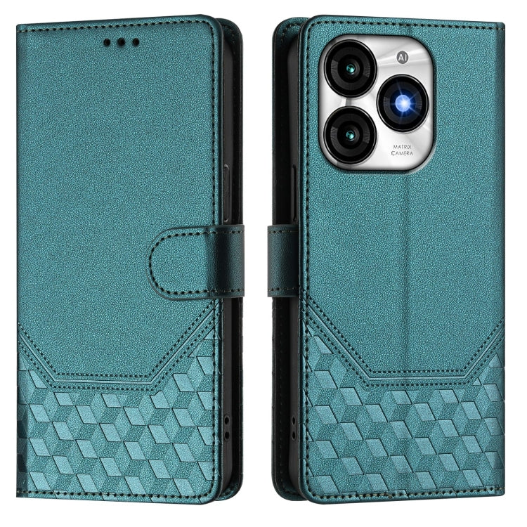 For itel A70 Honeycomb Embossing RFID Leather Phone Case