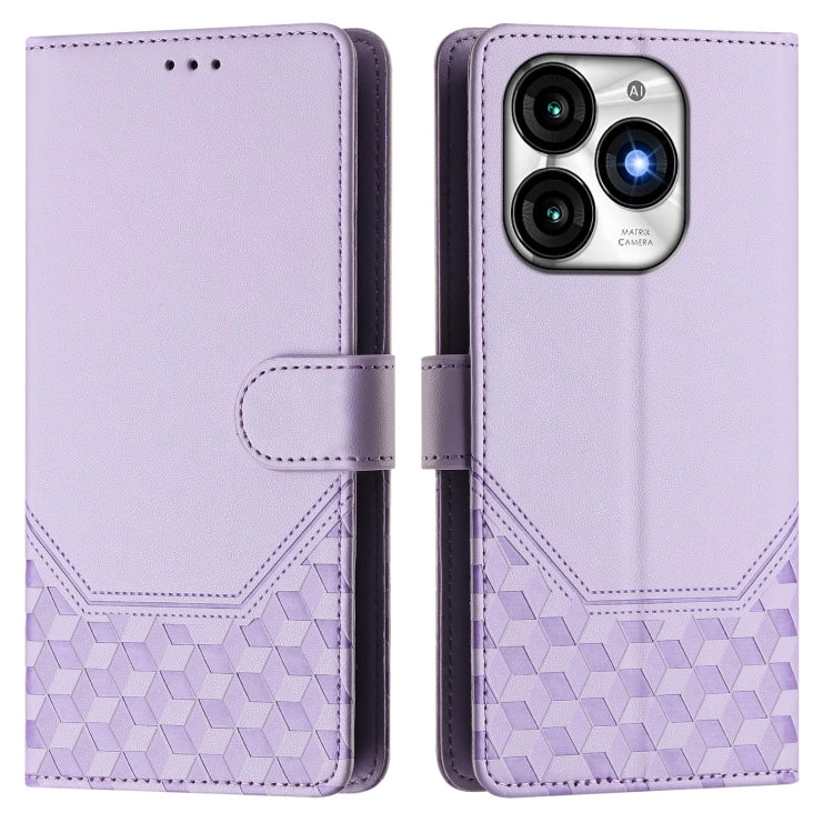 For itel A70 Honeycomb Embossing RFID Leather Phone Case