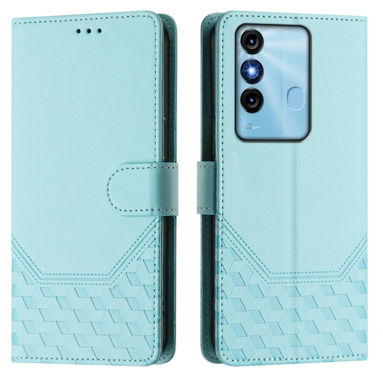For itel P38 Honeycomb Embossing RFID Leather Phone Case