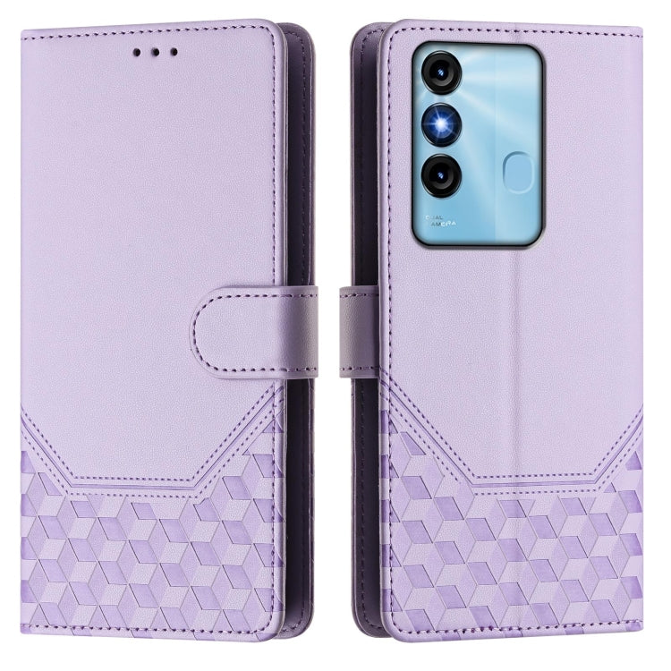 For itel P38 Honeycomb Embossing RFID Leather Phone Case