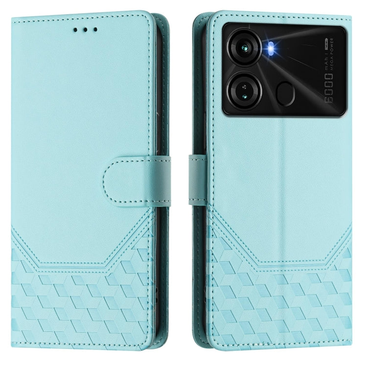 For itel P40 Honeycomb Embossing RFID Leather Phone Case