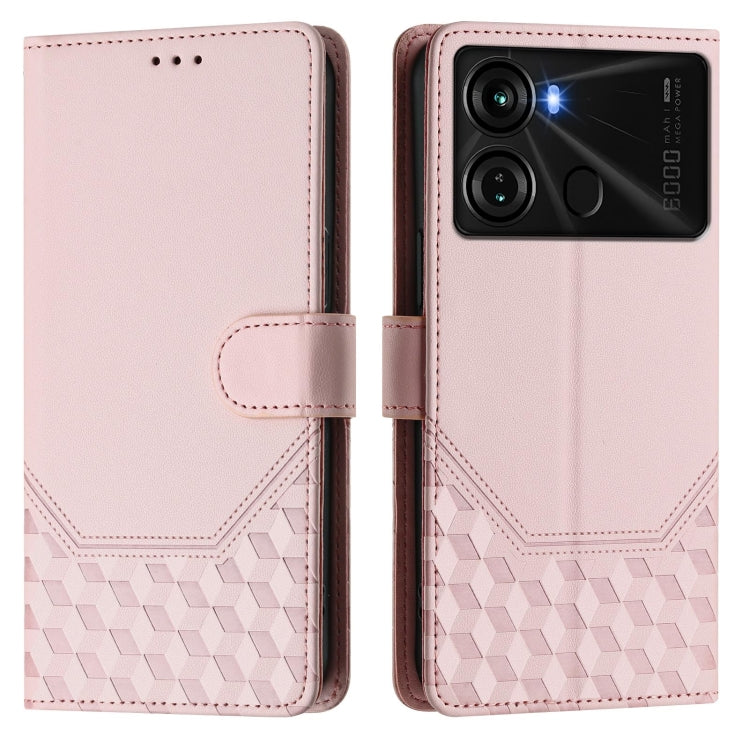 For itel P40 Honeycomb Embossing RFID Leather Phone Case