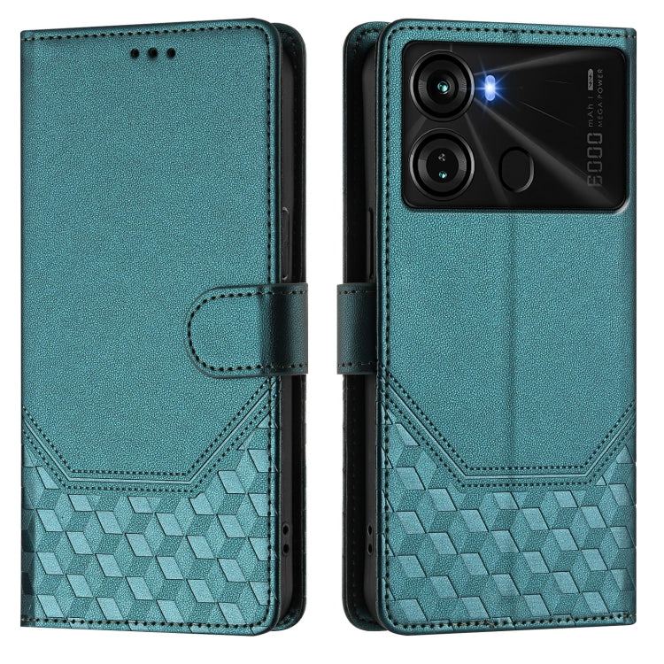 For itel P40 Honeycomb Embossing RFID Leather Phone Case