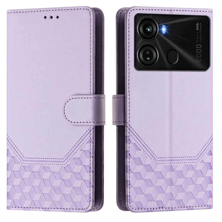 For itel P40 Honeycomb Embossing RFID Leather Phone Case