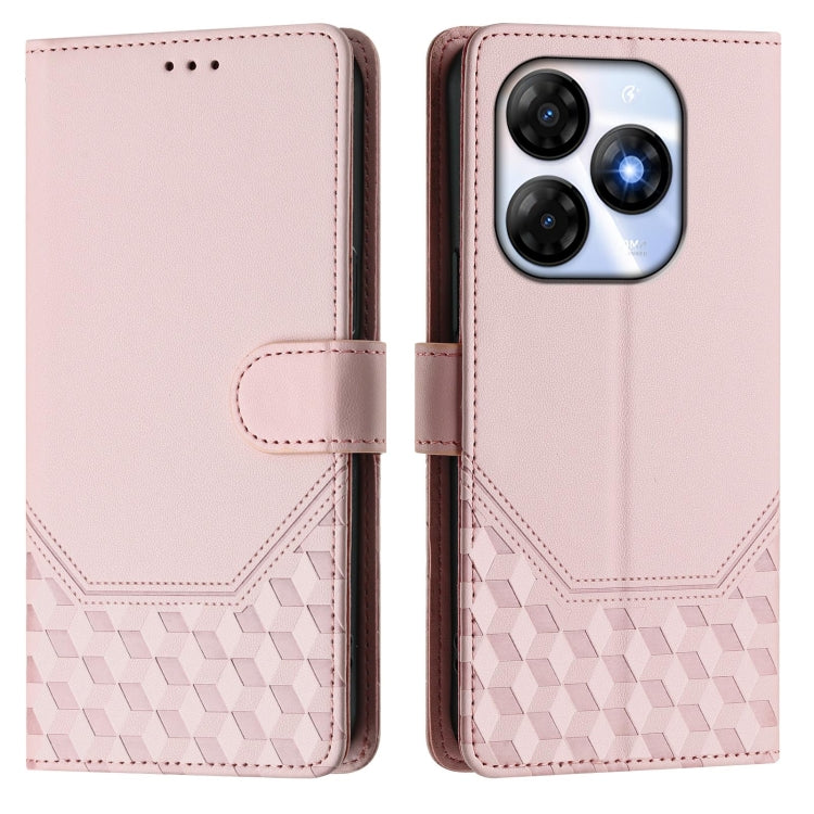For itel P55 4G / Infinix Smart 8 Honeycomb Embossing RFID Leather Phone Case