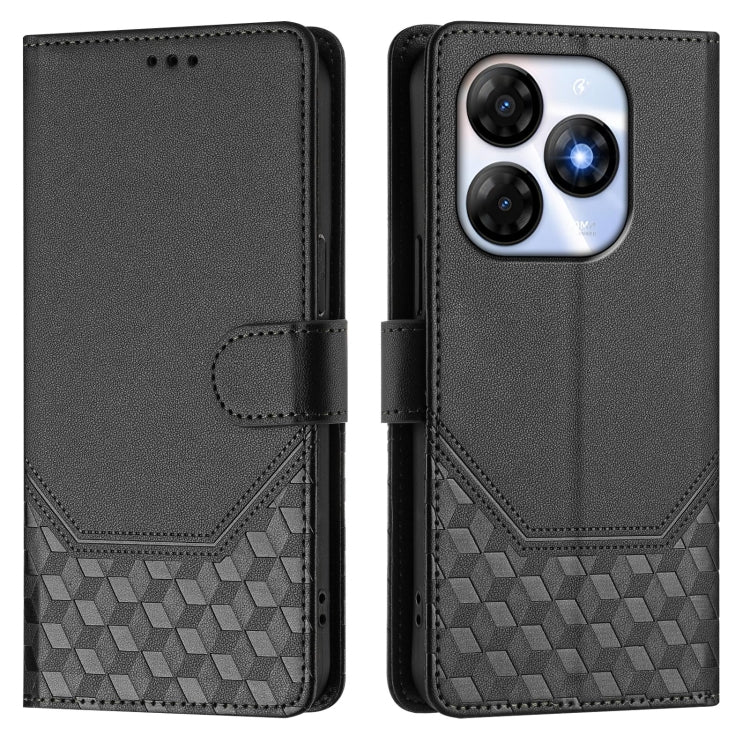 For itel P55 4G / Infinix Smart 8 Honeycomb Embossing RFID Leather Phone Case