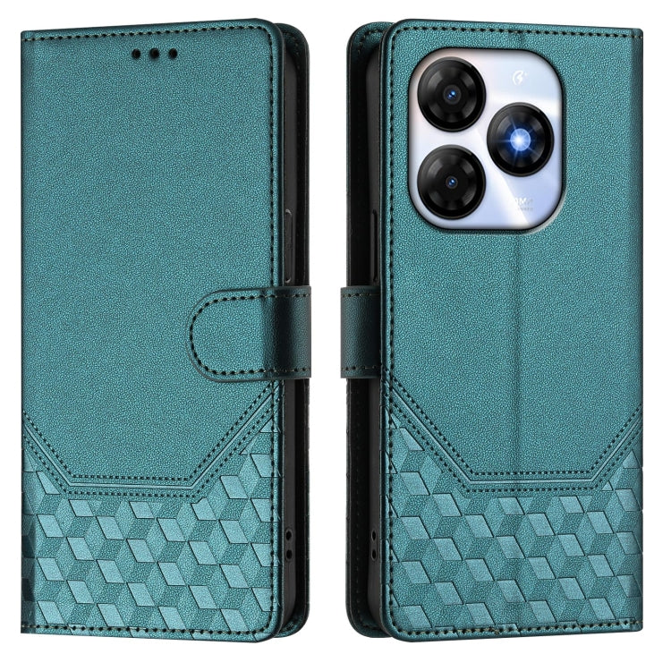 For itel P55 4G / Infinix Smart 8 Honeycomb Embossing RFID Leather Phone Case