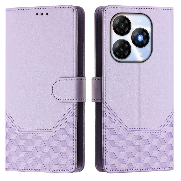 For itel P55 4G / Infinix Smart 8 Honeycomb Embossing RFID Leather Phone Case